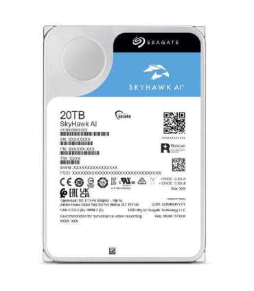 HDD|SEAGATE|SkyHawk AI|20TB|256 MB|7200 rpm|Discs/Heads 10/20|3,5"|ST20000VE003