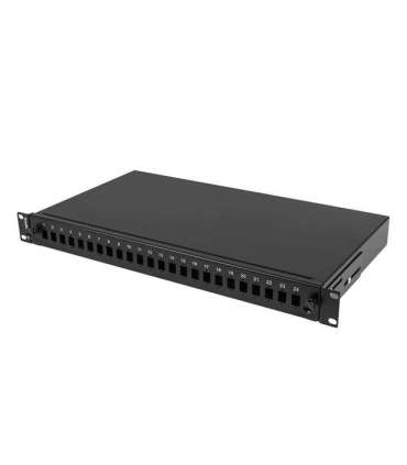 Lanberg Rackmount 19" 1U Fiber Patch panel 24xSC Simplex/24XLC Duplex Black + Accessories Lanberg