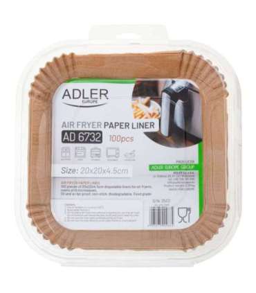 Adler Paper Liners for Air Fryer AD 6732 100 Dimensions (W x L) 20 x 20 x 4.5 cm