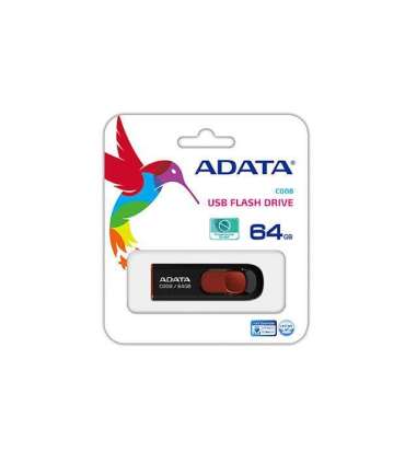 MEMORY DRIVE FLASH USB2 64GB/BLACK/RED AC008-64G-RKD ADATA