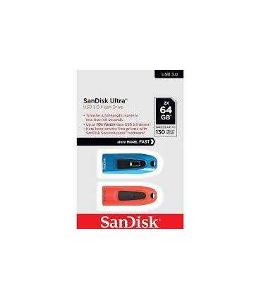 MEMORY DRIVE FLASH USB3 64GB/2PK SDCZ48-064G-G46BR2 SANDISK