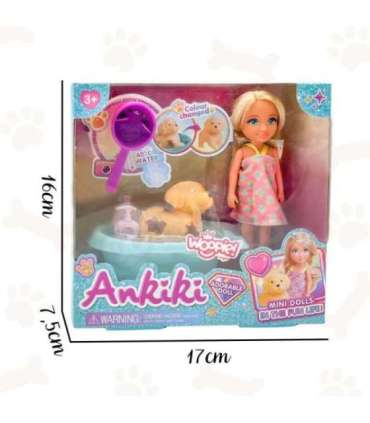 WOOPIE ROYAL Laleczka z Pieskiem Wanną i Akcesoriami Do Pielęgnacji Pupila