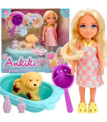 WOOPIE ROYAL Laleczka z Pieskiem Wanną i Akcesoriami Do Pielęgnacji Pupila