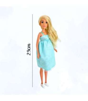 WOOPIE ROYAL Lalka Lily z Brzuszkiem w Ciąży Niemowlak Błękitna Sukienka