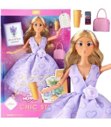 WOOPIE ROYAL Lalka Lily Długie Blond Włosy 30 cm Lawendowa Suknia Akcesoria