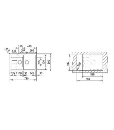 Sink Astral 45B-TG amber