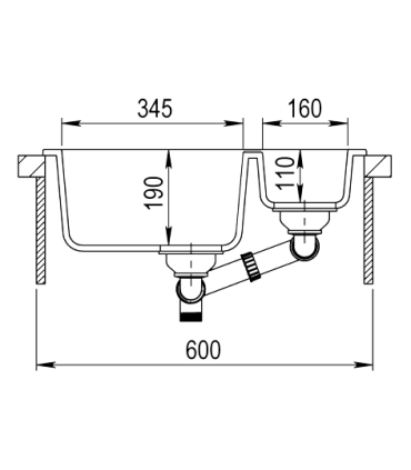 Valamu Teka Clivo 60 S-TQ must graniit