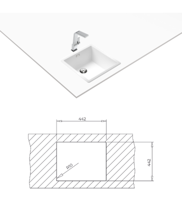 Sink Teka Radea R10 40.40 M-TG white