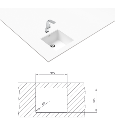 Sink Teka Radea R10 40.40 M-TG white