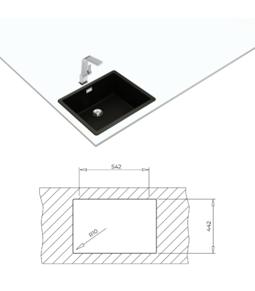 Sink Teka Radea R10 50.40 M-TG black carbon