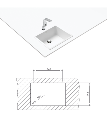 Sink Teka Radea R10 50.40 M-TG white
