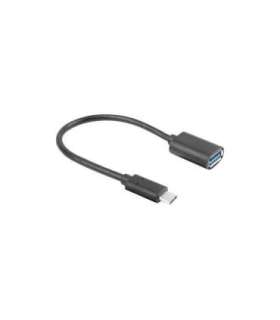 Lanberg Adapter Cable USB-C(M) 3.1 - USB-A(F) 15 cm, Black AD-UC-UA-04