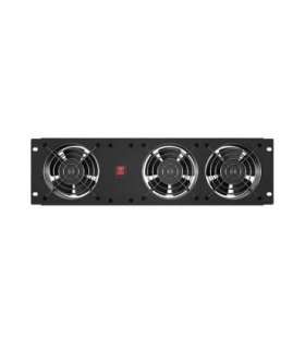 Lanberg Vertical Ventilation Panel 19" 3U for Rack three Fans 230V AK-1506-B Black