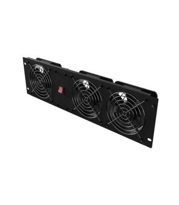 Lanberg Vertical Ventilation Panel 19" 3U for Rack three Fans 230V AK-1506-B Black