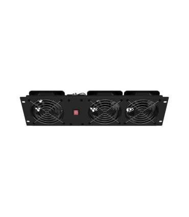 Lanberg Vertical Ventilation Panel 19" 3U for Rack three Fans 230V AK-1506-B Black