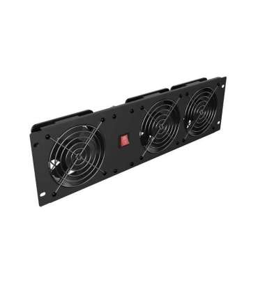 Lanberg Vertical Ventilation Panel 19" 3U for Rack three Fans 230V AK-1506-B Black