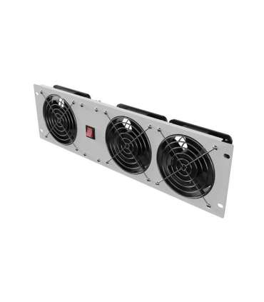 Lanberg Vertical Ventilation Panel 19" 3U for Rack three Fans 230V AK-1506-S Grey