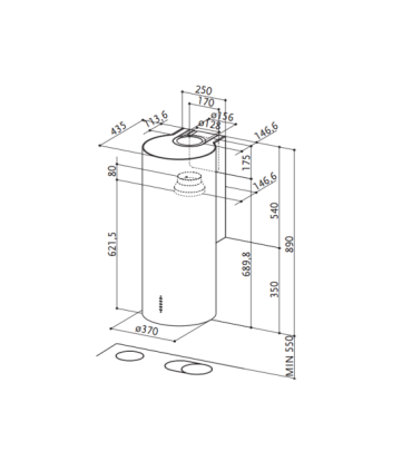 Õhupuhastaja Faber Cylindra PLUS WH GLOSS A37