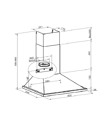 Cooker hood Bomann, inox
