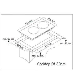 Gaasiplaat Schlosser THG315CFW, valge