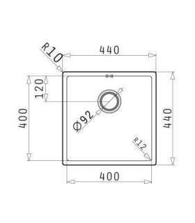 Sink Pyramis Astris Colora 40x40 copper