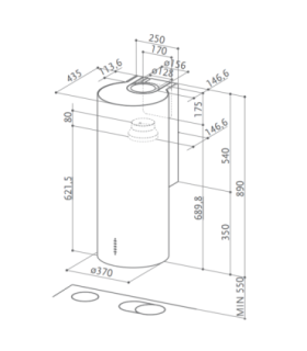 Cooker hood Faber Cylindra Matt Plus Black