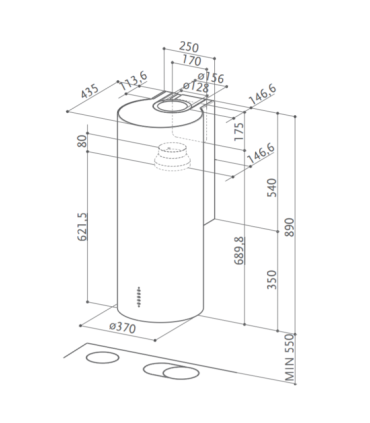Õhupuhastaja Faber Cylindra PLUS BK MATT A37