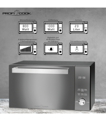 Mikrolaineahi vertikaalselt avaneva uksega Proficook MWG1204