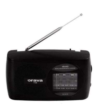 Portable radio receiver with FM/AM/SW range and dual power Orava
