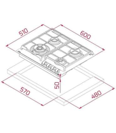 Gaasiplaat Teka GZC 64320 XBC BK