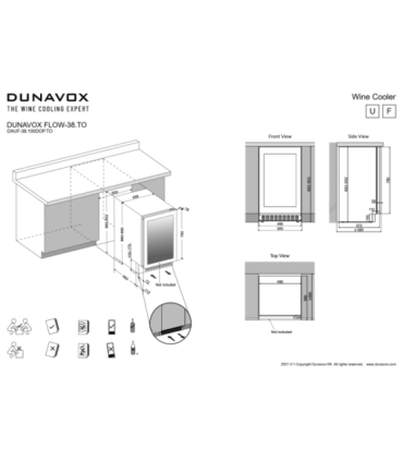 Kaetava uksega veinikülmik Dunavox DAUF-38.100DOP.TO