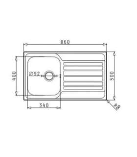 Sink Pyramis Fedra 86x50 1B 1D REV