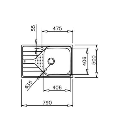 Sink Teka stainless steel polished