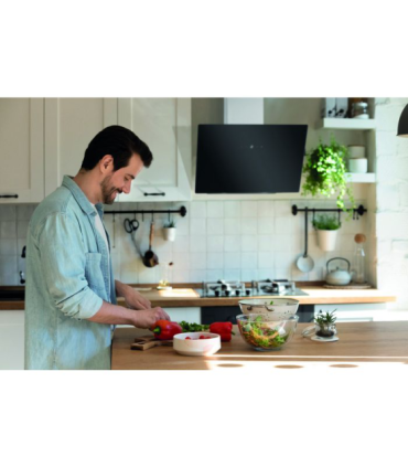 Diagonal chimney hood Bomann, black/stainless-steel