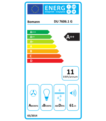 Diagonal chimney hood Bomann, black/stainless-steel