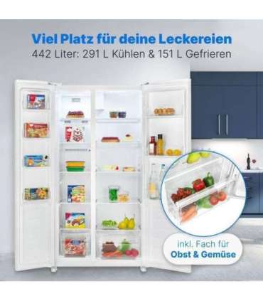 Side-by-side külmik Bomann SBS7344W, valge