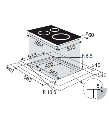 Induktsioonplaat Brandt BPI364DPB