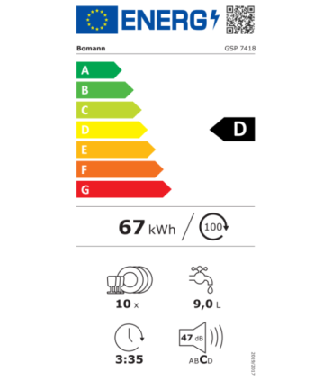 Dishwasher Bomann, black
