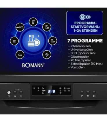 Dishwasher Bomann, black