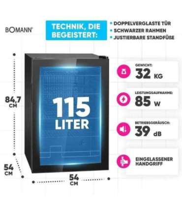 Klaasuksega külmik Bomann KSG7290