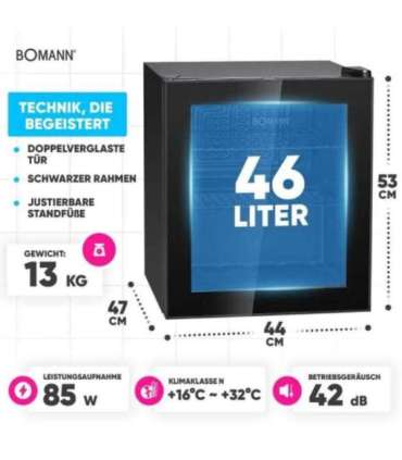 Klaasuksega külmik Bomann KSG7291