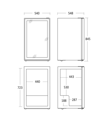 Vitriinkülmik Scandomestic DC126BB