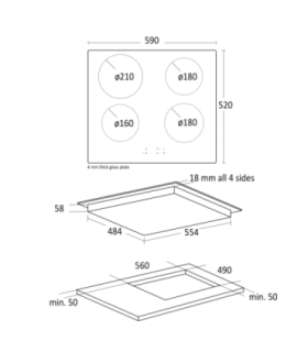 Built-in hob Scandomestic