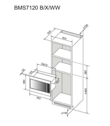 Integreeritav mikrolaineahi Brandt BMS7120B