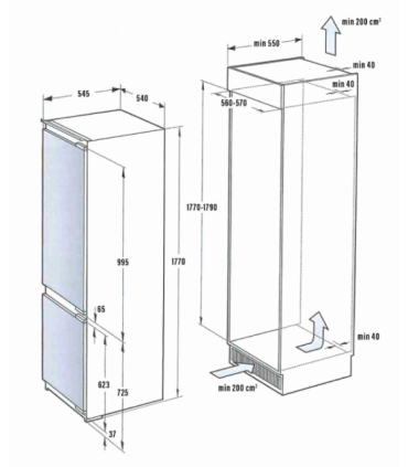 Integreeritav külmik De Dietrich DRC1775EN
