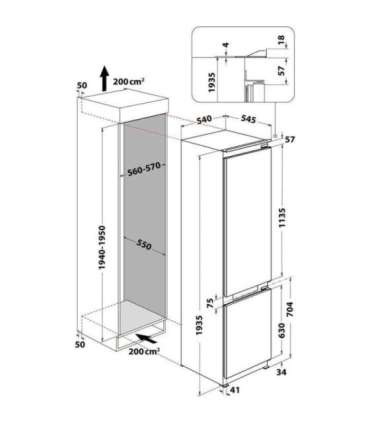 Integreeritav külmik Whirlpool WHC20T573P