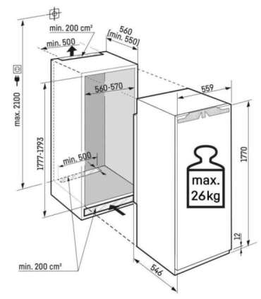 Integreeritav jahekülmik Liebherr IRBAd 5171-617 , AutoDoor (hinged vasakul)