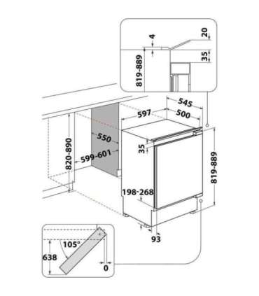 Integreeritav külmik Whirlpool WBUF011