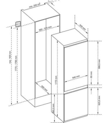 Integreeritav külmik Kluge KCN2256J