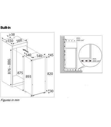 Built-in fridge Bomann